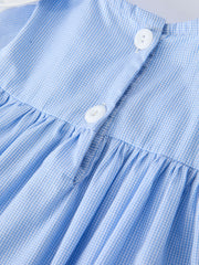 Blue Petal Peter Pan Collar Bishop Christening Girls Dress