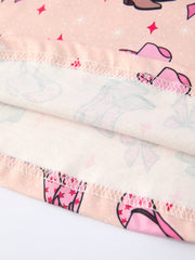 Western Print Girl Short Sleeve Dress