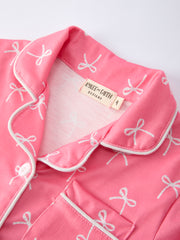 Mommy & Me Bow Print Ruffle Pajama Set