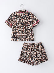 Mommy & Me Leopard Print Ruffle Pajama Set