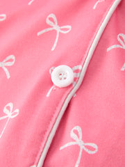 Mommy & Me Bow Print Ruffle Pajama Set