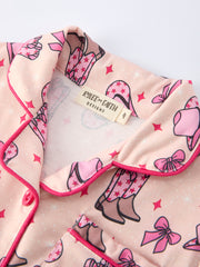Mommy & Me Western Print Ruffle Pajama Set