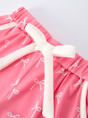 Mommy & Me Bow Print Ruffle Pajama Set