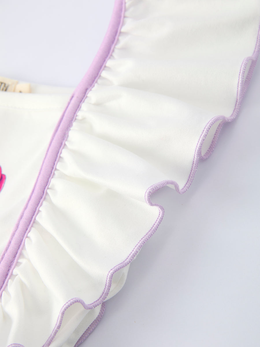 Summer Purple Girls Ruffle Dot Dress