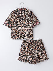 Mommy & Me Leopard Print Ruffle Pajama Set