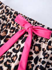 Mommy & Me Leopard Print Ruffle Pajama Set