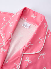 Mommy & Me Bow Print Ruffle Pajama Set