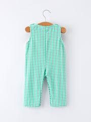 Pickle Ball Embroidered Smocked Green Baby Boys Romper