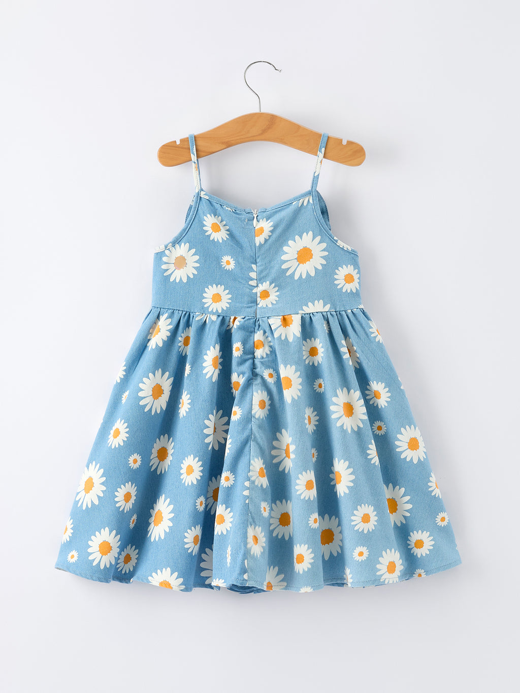 daisy blue dress Blue and Yellow Daisy Floral Tea Length Dress – Ohmollydress main image 1