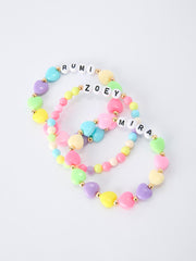 Seed Beads Bracelet Elastic Beaded Letter