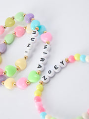 Seed Beads Bracelet Elastic Beaded Letter