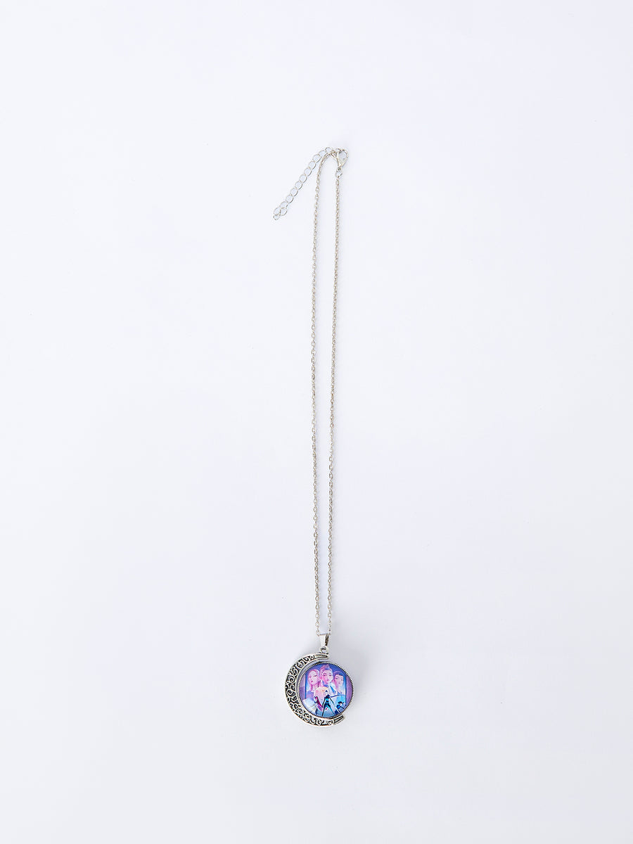 Girls Locket Necklace Purple Pendant