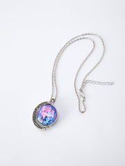 Girls Locket Necklace Purple Pendant