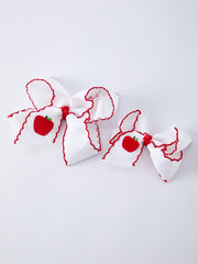 Back-to-school Apple Applique Girls Hairpin 4 Inches/6.25 inches