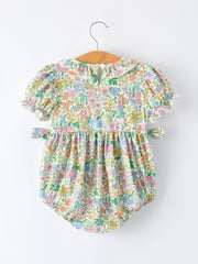 "MAMA'S GIRL" Embroidered Smocked Girls' Romper