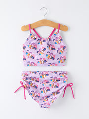Purple Print Girls Swimsuit