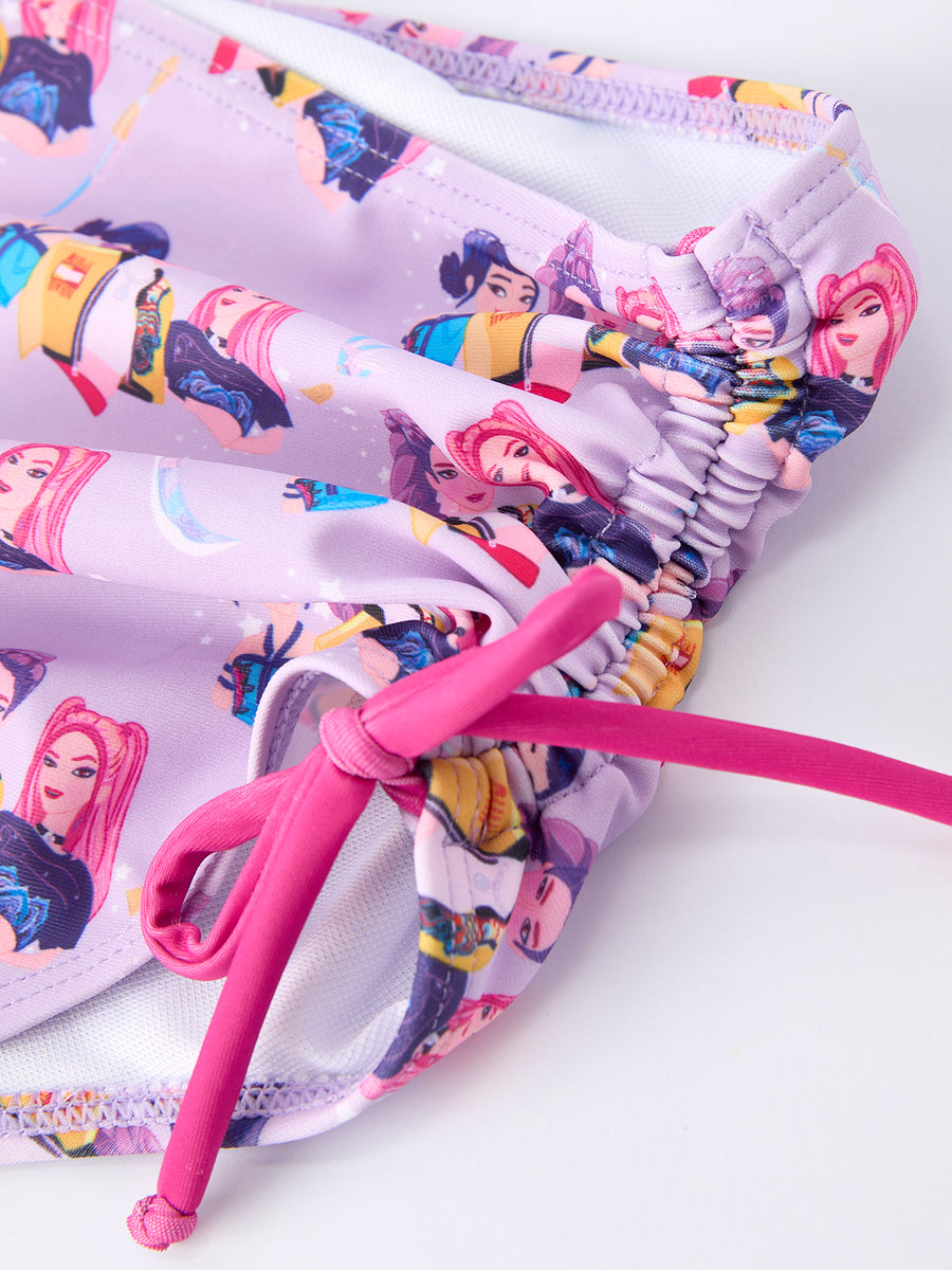 Purple Print Girls Swimsuit