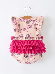 Western Baby Girls Bow Ruffle Romper