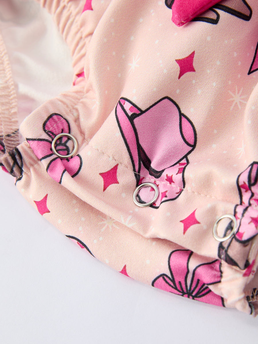 Western Baby Girls Bow Ruffle Romper