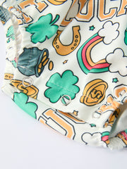 St Patrick's Day Shamrock Bow Baby Girl Romper