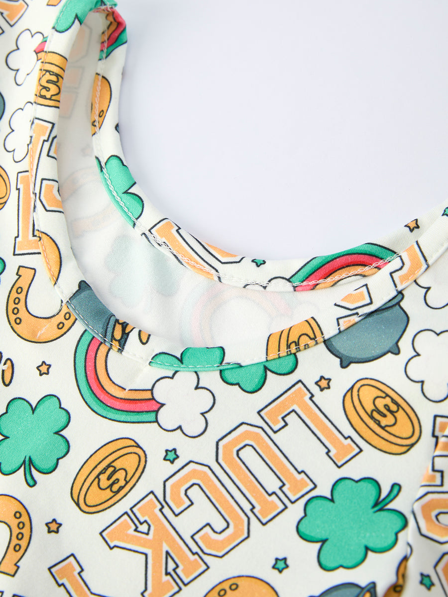 St Patrick's Day Shamrock Girl Jumpsuit