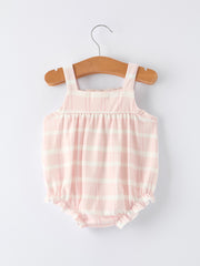 Girls Crab Embroidered Smocked Baby Romper