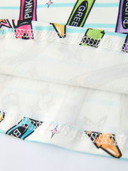 Girl Back To School Pencil Print Dress
