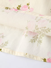 Lace-trimmed Bow Girls' Dress-Pink/Blue