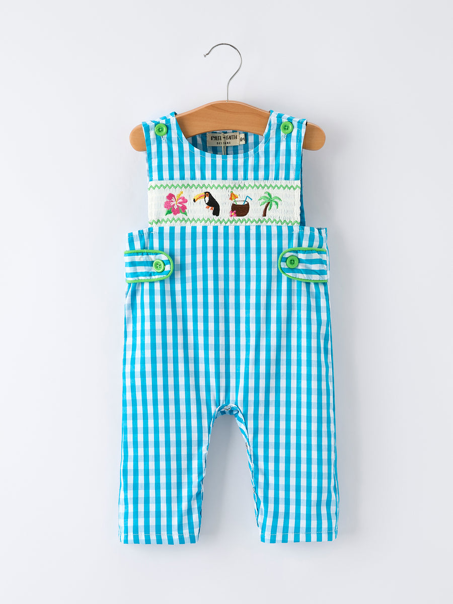 Summer Tropical Embroidered Baby Boys Romper