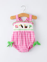 Summer Tropical Embroidery Baby Girls Romper