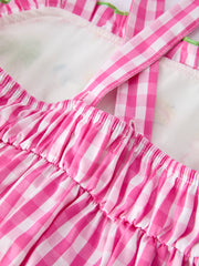 Summer Tropical Embroidered Short Sleeve Girls' Dress