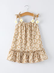 Floral Daisy Girl Spaghetti Strap Dress