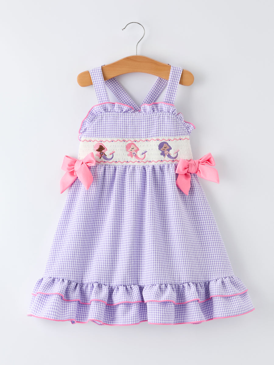 Ocean Fantasy Smocked Embroidery Girl Dress