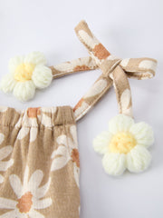 Floral Daisy Baby Girl Spaghetti Strap Romper