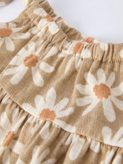 Floral Daisy Baby Girl Spaghetti Strap Romper