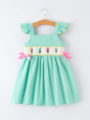 Ice Cream Embroidered Girl Dress