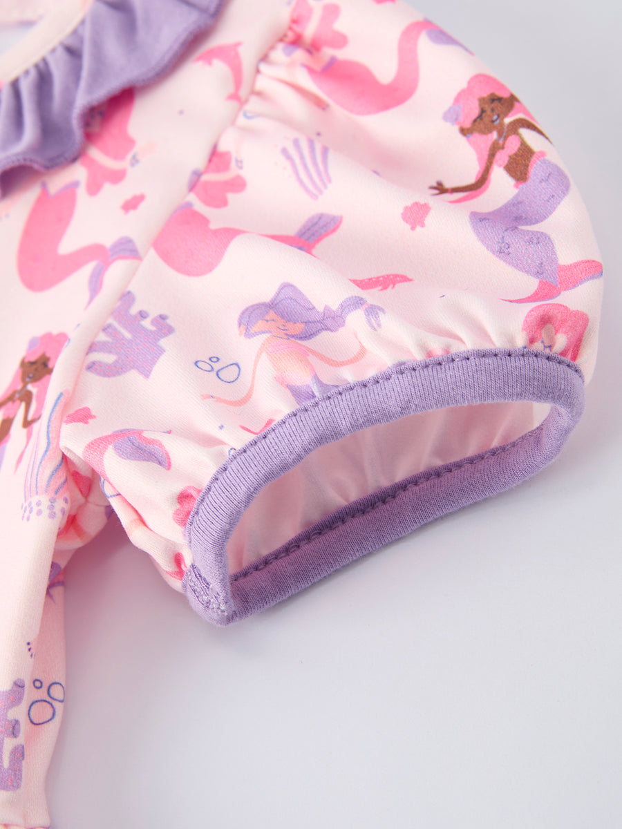 Ocean Fantasy Ruffle Collar Girl Dress