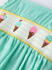 Ice Cream Embroidery Baby Girls Romper