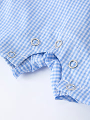 Crab Embroidered Baby Boy Smocked Romper