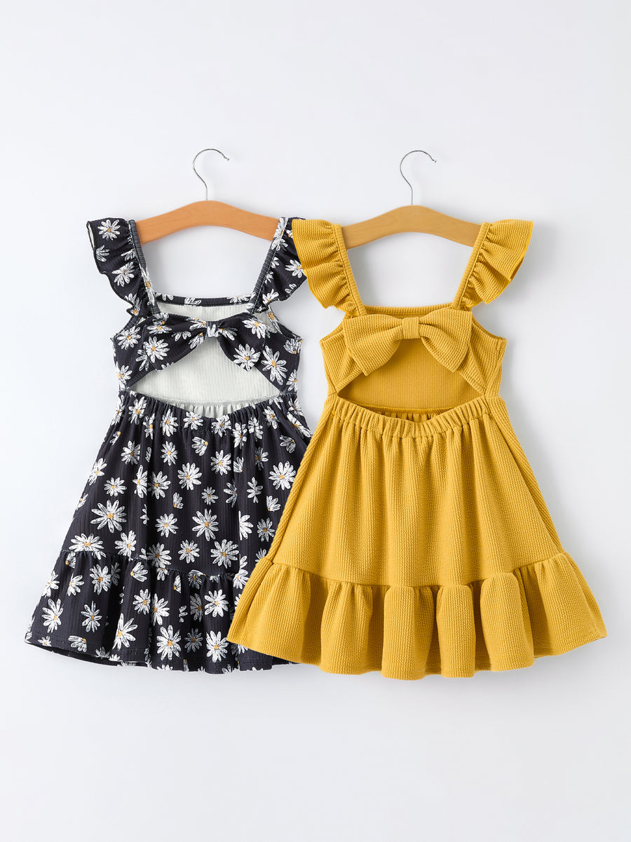 Girls Daisy and Mustard Yellow Dress 2-piece Set 7