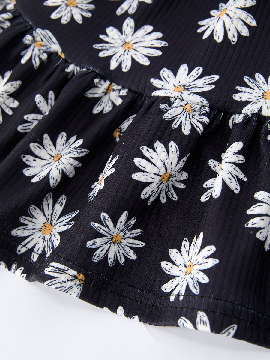 Girls Daisy and Mustard Yellow Dress 2-piece Set