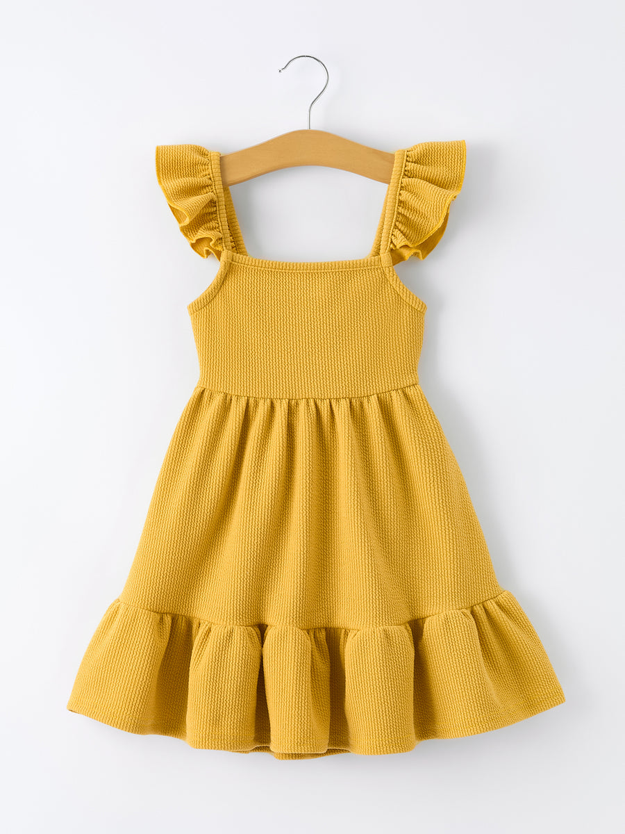 mustard yellow girls dress Girls Daisy and Mustard Yellow Dress 2-piece Set 7