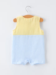 "Jesus Loves Me "Embroidered Baby Boy Romper