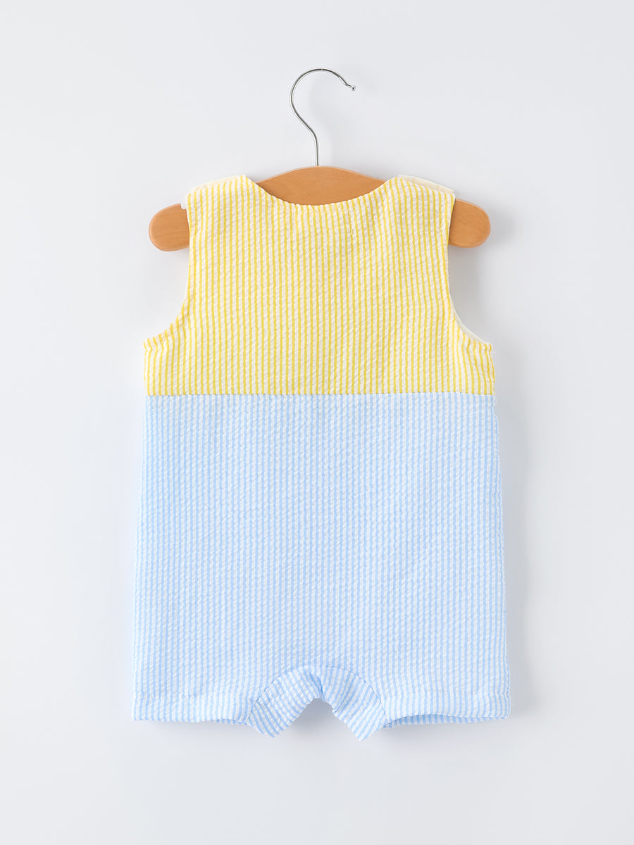 "Jesus Loves Me "Embroidered Baby Boy Romper