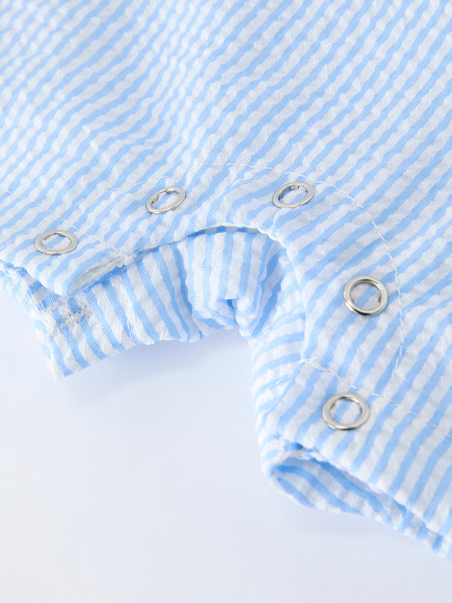 "Jesus Loves Me "Embroidered Baby Boy Romper