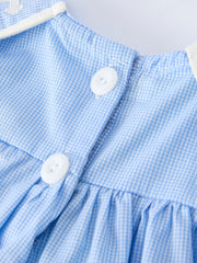 Blue Petal Peter Pan Collar Christening Baby Girls Bloomer Set