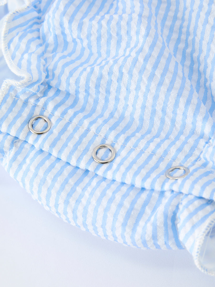 "Jesus Loves Me "Embroidered Baby Girls Romper