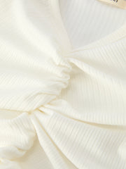 Girls' Spring Daisy Set Ruched Tie Sleeve