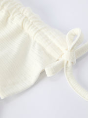 Girls' Spring Daisy Set Ruched Tie Sleeve