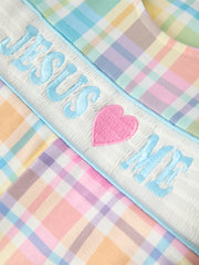 "JESUS ❤ ME "Embroidered Baby Boy Romper